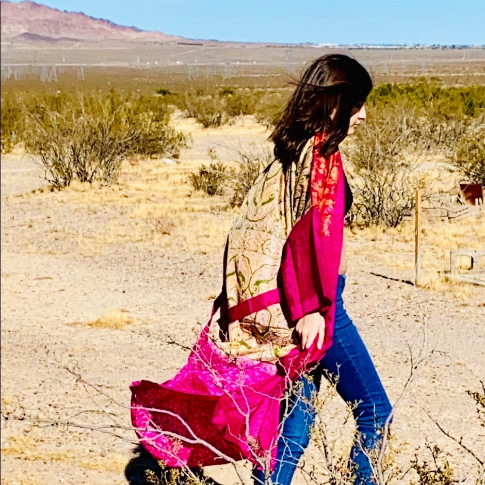 Handmade Silk Kimono Boho Robe - Roxi